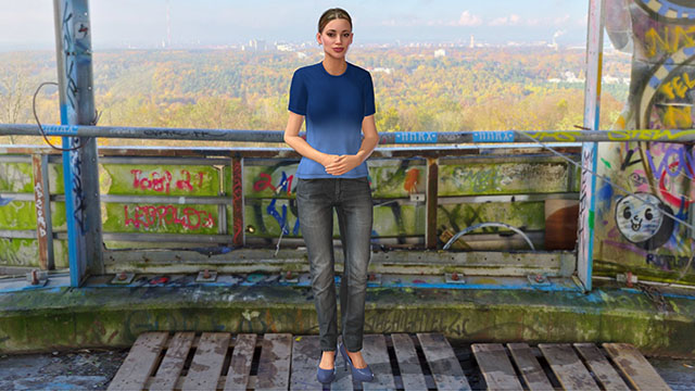 A 3D interactive avatar created with the Trulience avatar creator